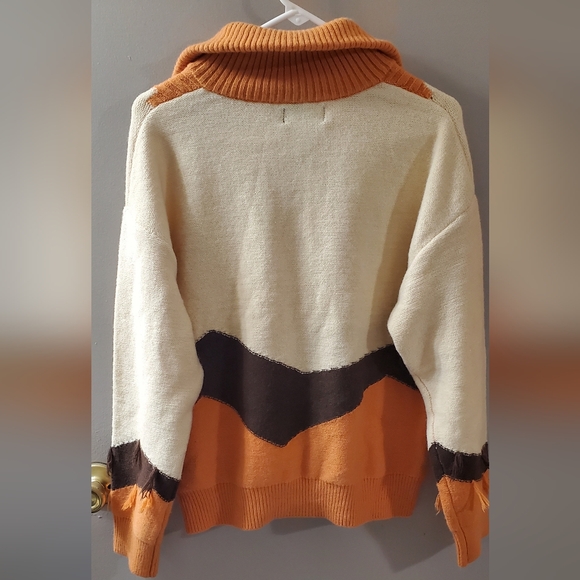 Cider Orange, Cream, And Brown Knit Sweater. Sz L NWT - Picture 3 of 6